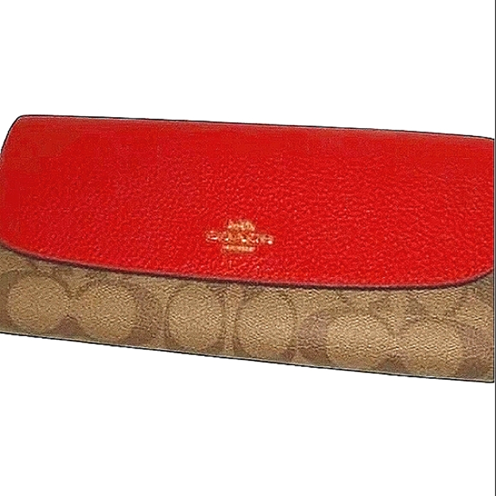 ❤ COACH Tan & Red Signature Monogram 'Year of the Rat Wallet' NWT! - Picture 12 of 12